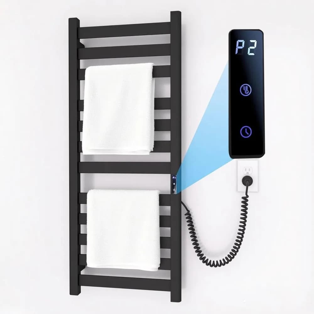 Scaldasalviette elettrico da parete Space in alluminio con 12 barre per bagno