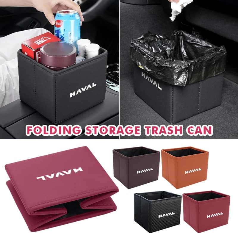 Portable Car Trash Bin Garbage Can Foldable Waste Storage Basket For Haval H6 Jolion H9 F7X Dargo H1 H2S M6 H3 H4 H5 H7 H2S H8