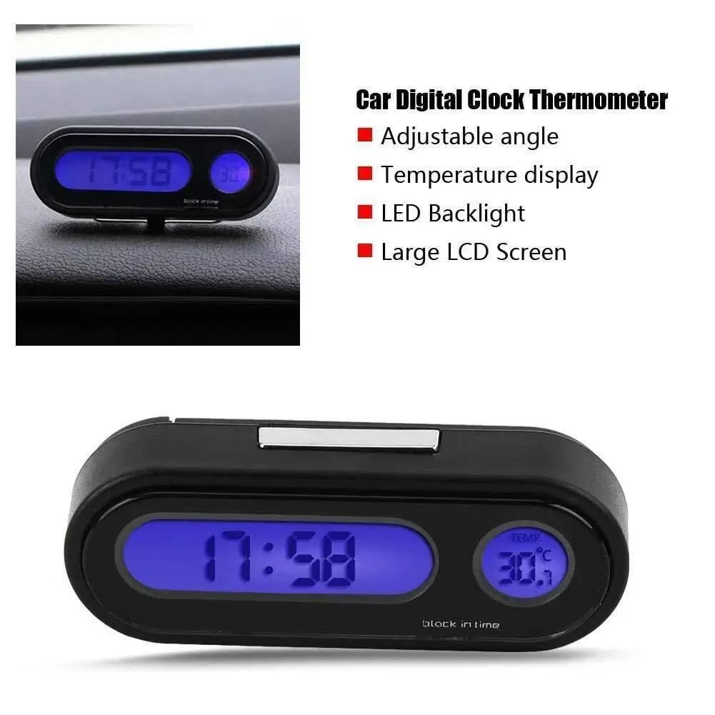 NUOVO 2 In 1 Orologio per auto Termometro digitale Orologio da tempo Styling Auto Luminoso Display digitale per auto Retroilluminazione Accessori LCD Clo X7C3