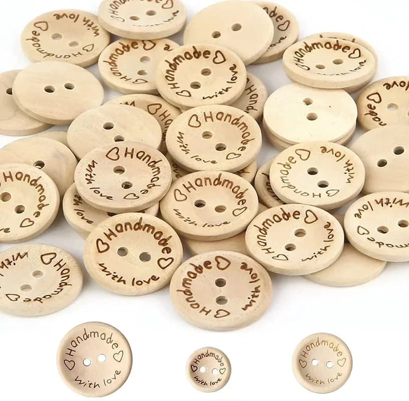 50/30 pezzi bottoni in legno naturale bottoni rotondi fatti a mano in legno con 2 fori 15MM 20MM 25MM per accessori artigianali da cucire