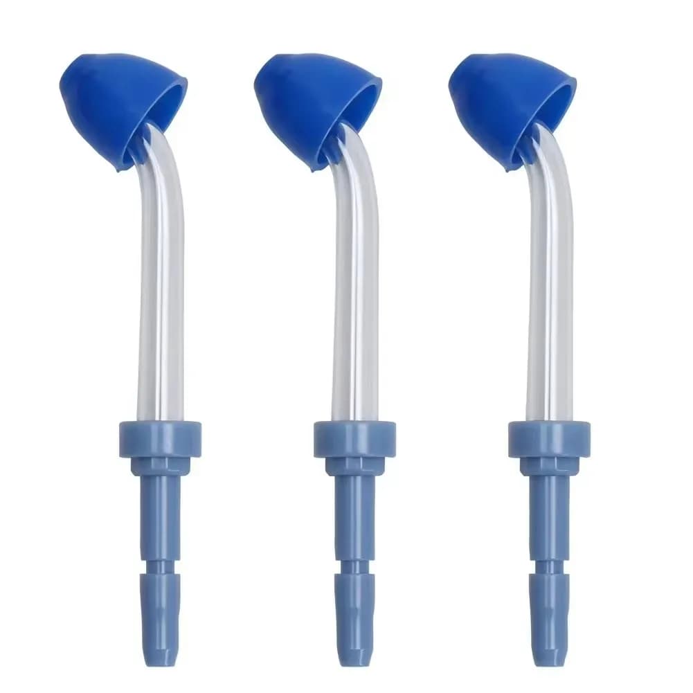 Nosewashing device with 3 piece nasal sprinkler nozzle compatible with the oral sprinkler Waterpik removes nasal mucus and secretions