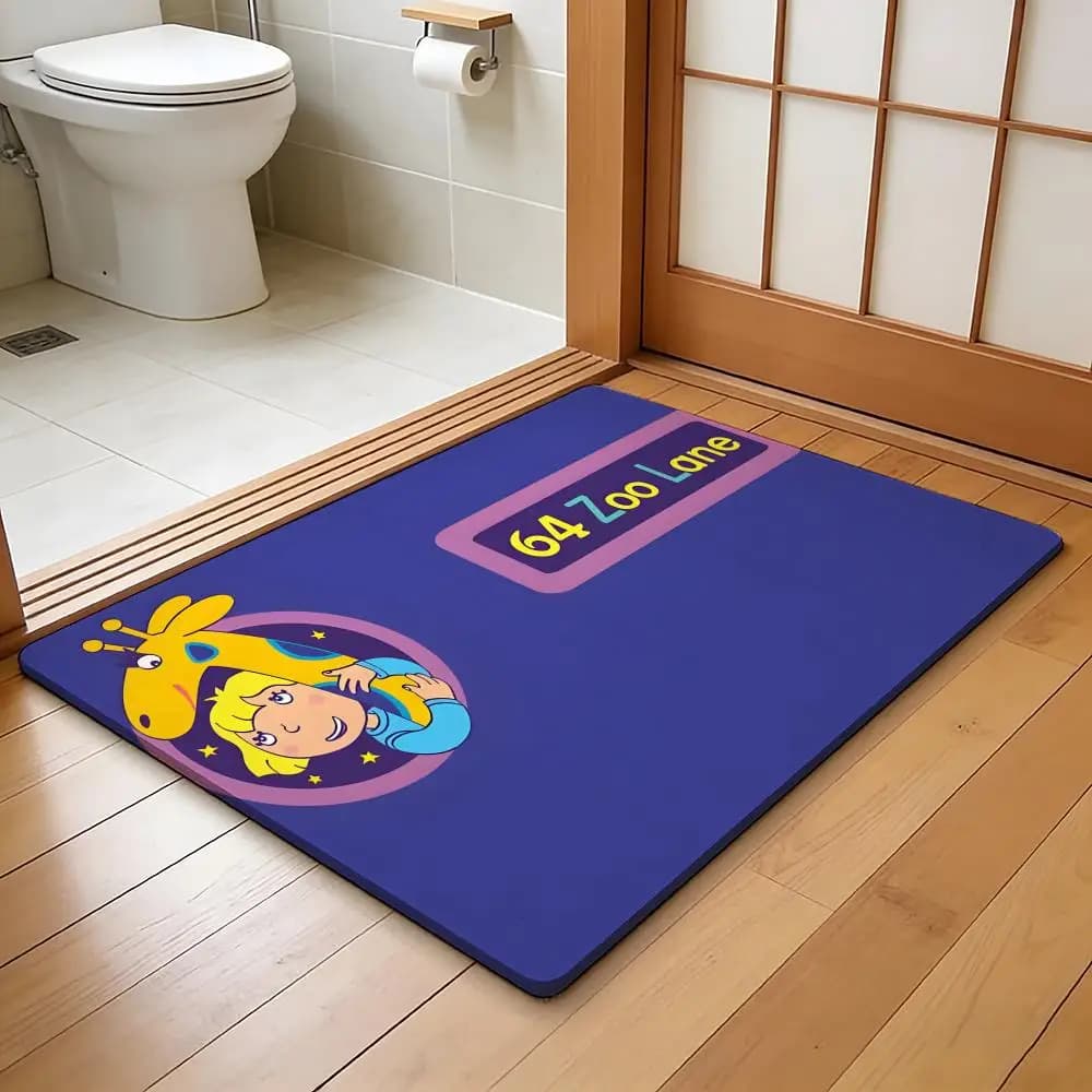 Tappetino da pavimento ANIME A-Animal Street, tappetino assorbente, tappeto antiscivolo per bagni, toilette e servizi igienici