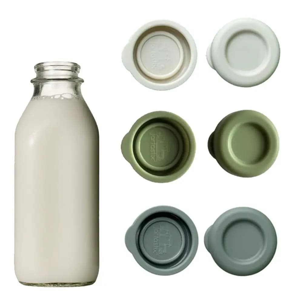 3 pezzi di ricambio riutilizzabili tappi per bottiglie di latte coperchi per bottiglie universali in silicone pezzi di ricambio coperchi per tazze di latte per Stanpac & Libbey