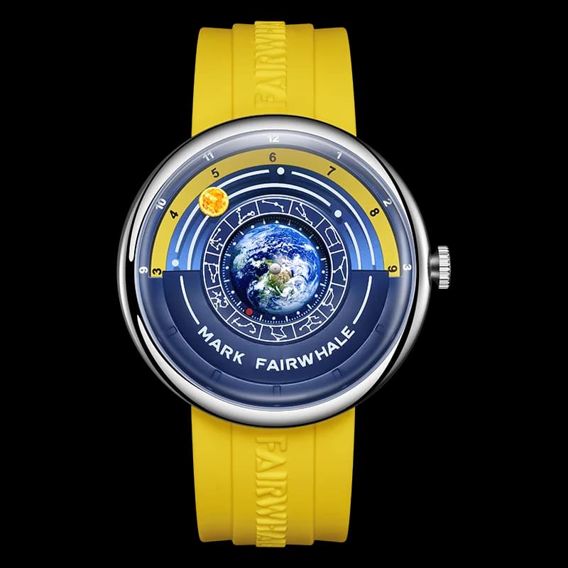 MARK FAIRWHALE 5700 Earth Dial Orologi al quarzo dal design unico per uomo Orologio sportivo da uomo con cinturino in gomma impermeabile