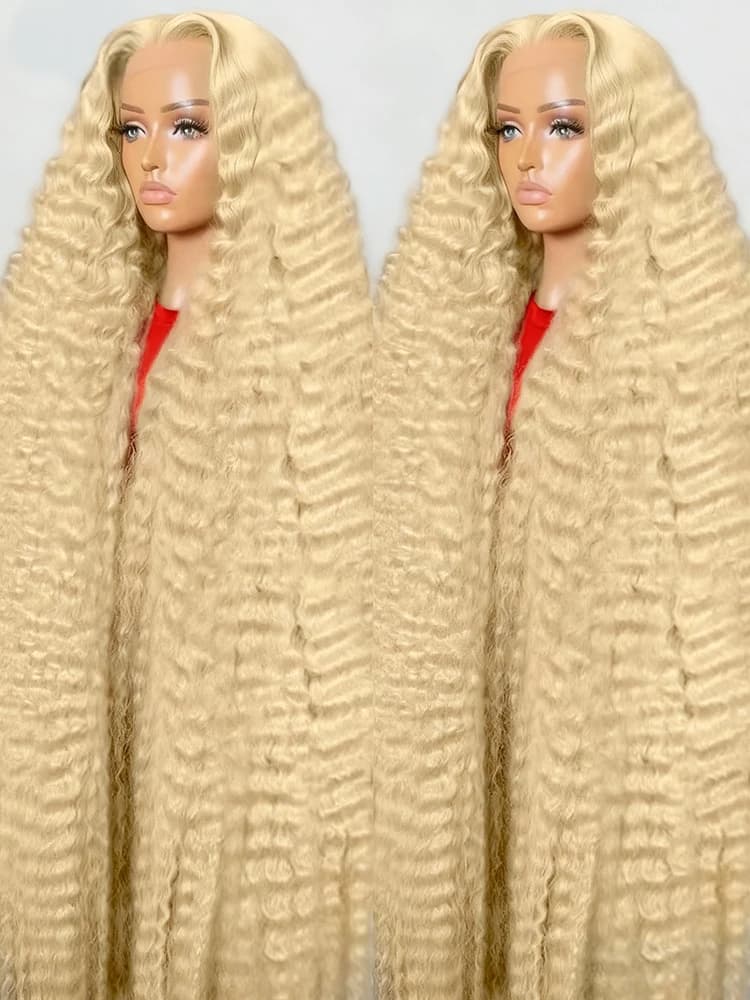 Blonde Wig Human Hair Deep Wave 13x6 Hd Lace Frontal Wig 250% Brazilian Front Wigs Pre Plucked 613 Water Curly Human Hair Wigs