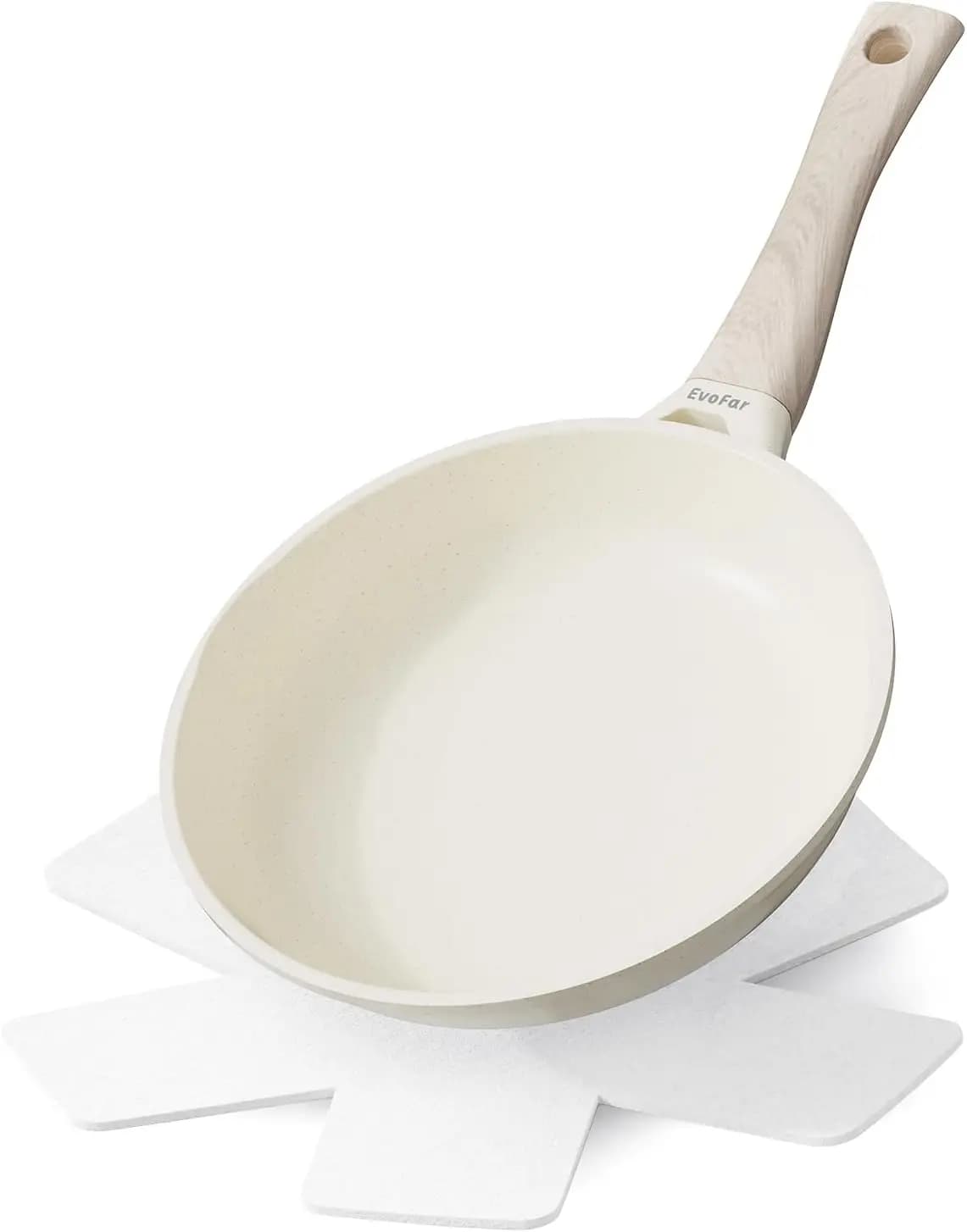 Granite Frying Pan 8 Inch Non Stick Skillet, Lightweight Nonstick Pans for Eggs & Omelets, PFOA Free Non-toxic Cookware, Induction Compatible Fast Even Heat