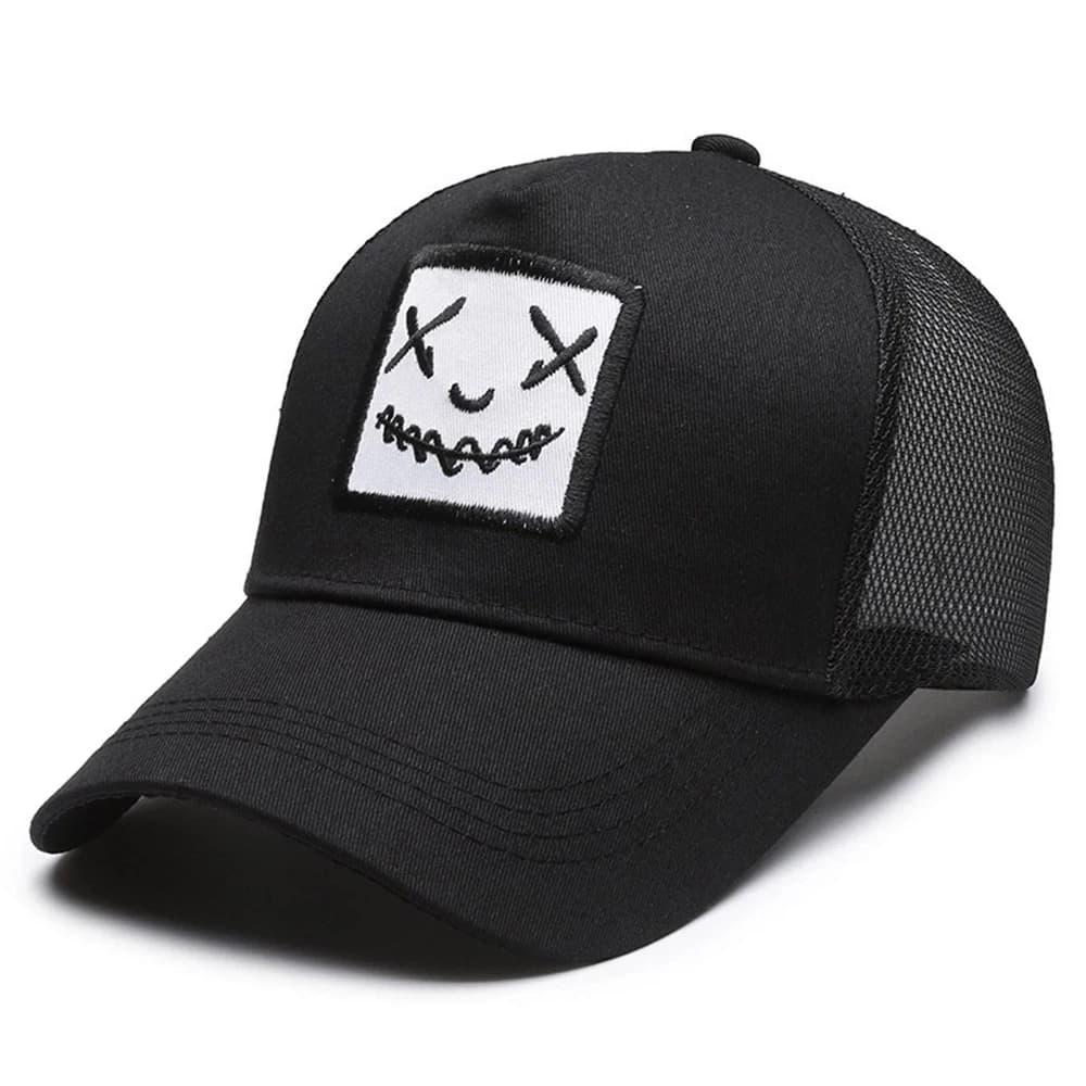 Adjustable Ghost Face Embroidery Unisex Casual Baseball Net Caps Spring Summer Outdoor Sunscreen Baseball Cap