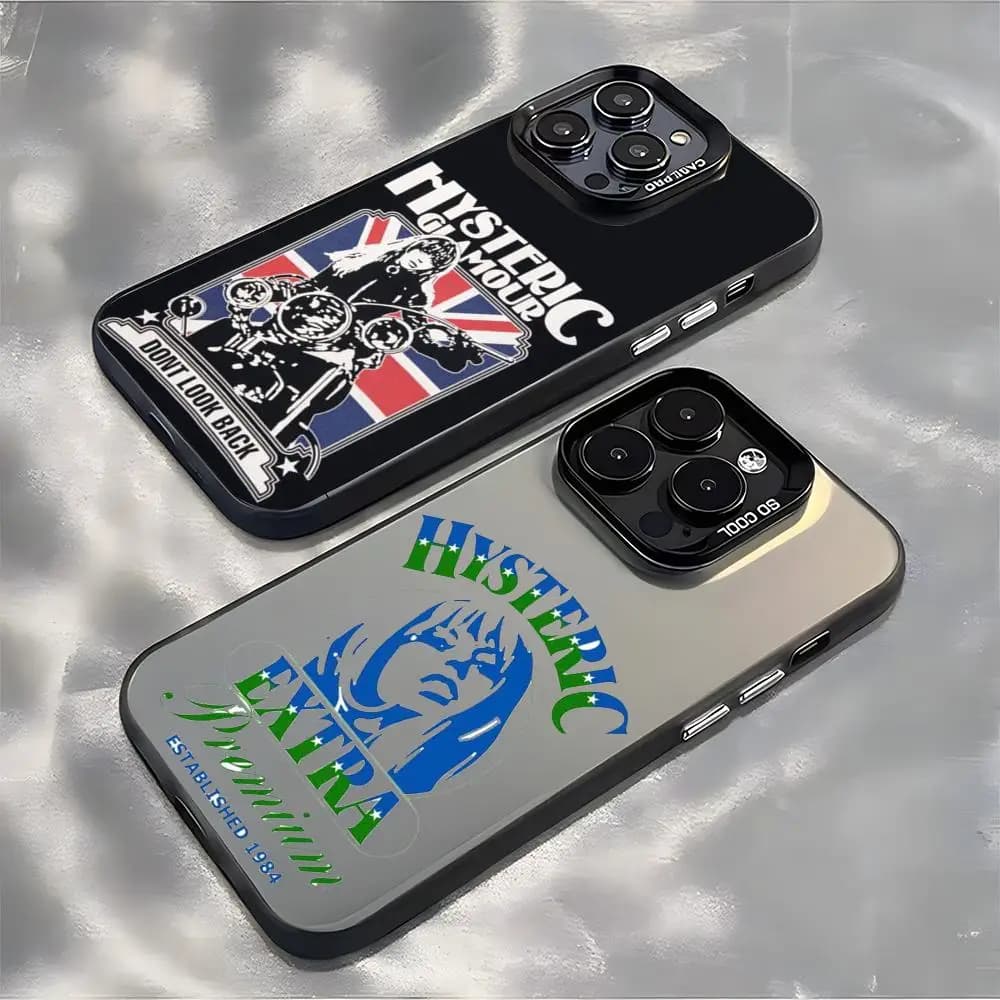 Hysteric Glamour Phone Case For lMDColor Silver Shell For lPhone 18 17 16 e 15 14 13 12 11 Pro Max Plus