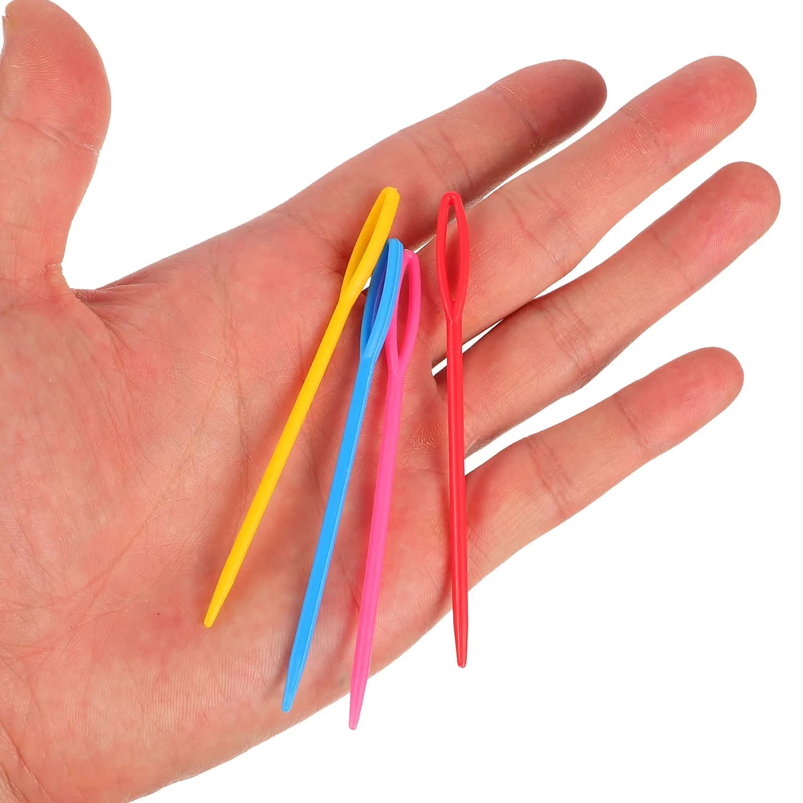 40 pezzi aghi da cucito in plastica occhio grande due dimensioni colori misti artigianato tessitura infilatura maglieria cucito