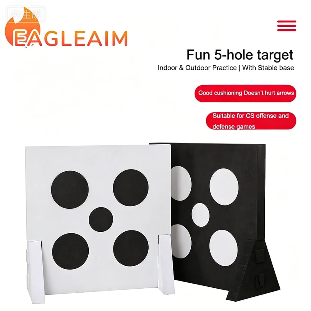 Five-Eye Five Hole Archery Target w Stable Base Portable Bow Shooting Practice Target for Compound Recurve Bow Indoor Outdoor