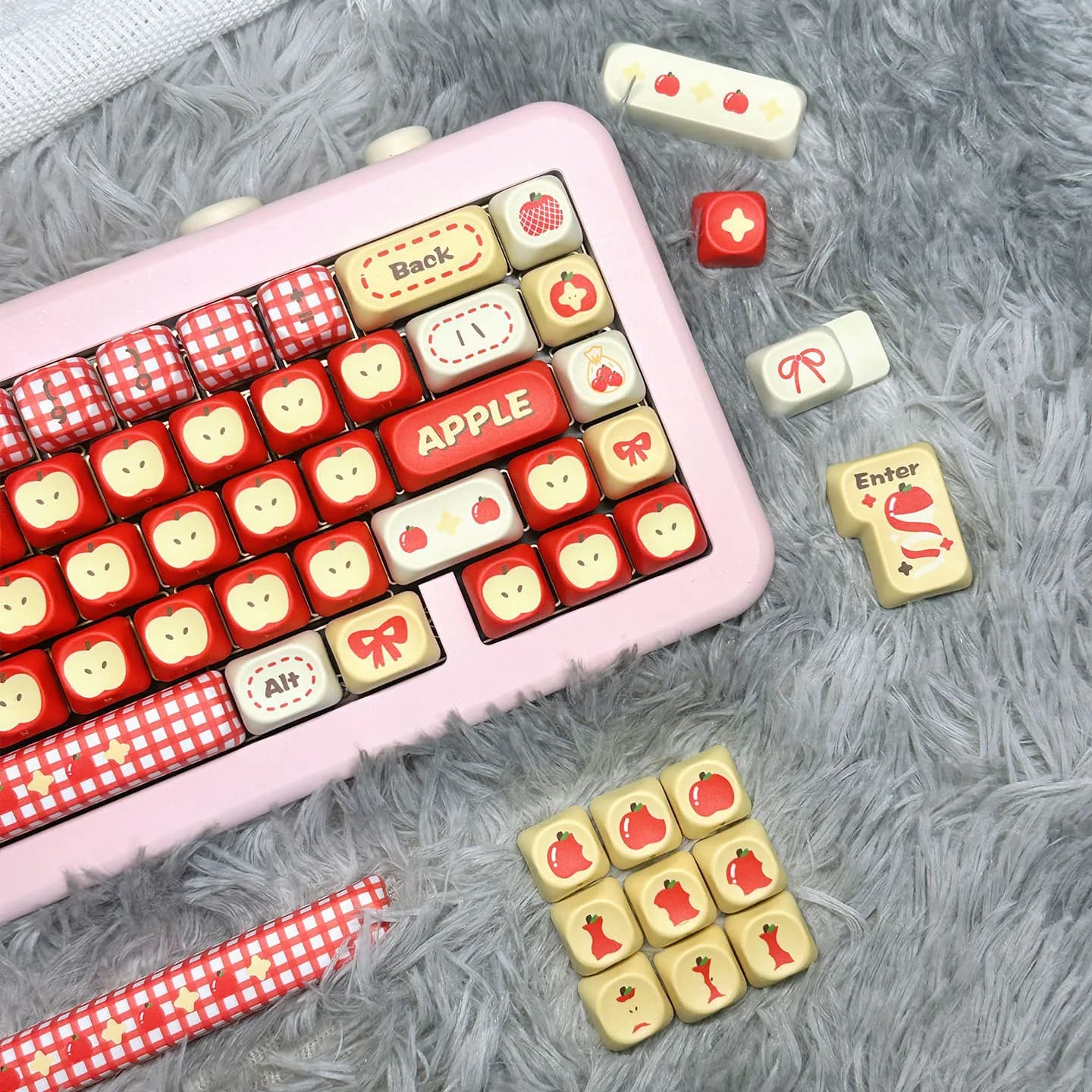 Set di copritasti a tema frutta rossa Personalizzazione sublimazione PBT Profilo MOA Tappo per tastiera per accessori per tastiera meccanica Regalo