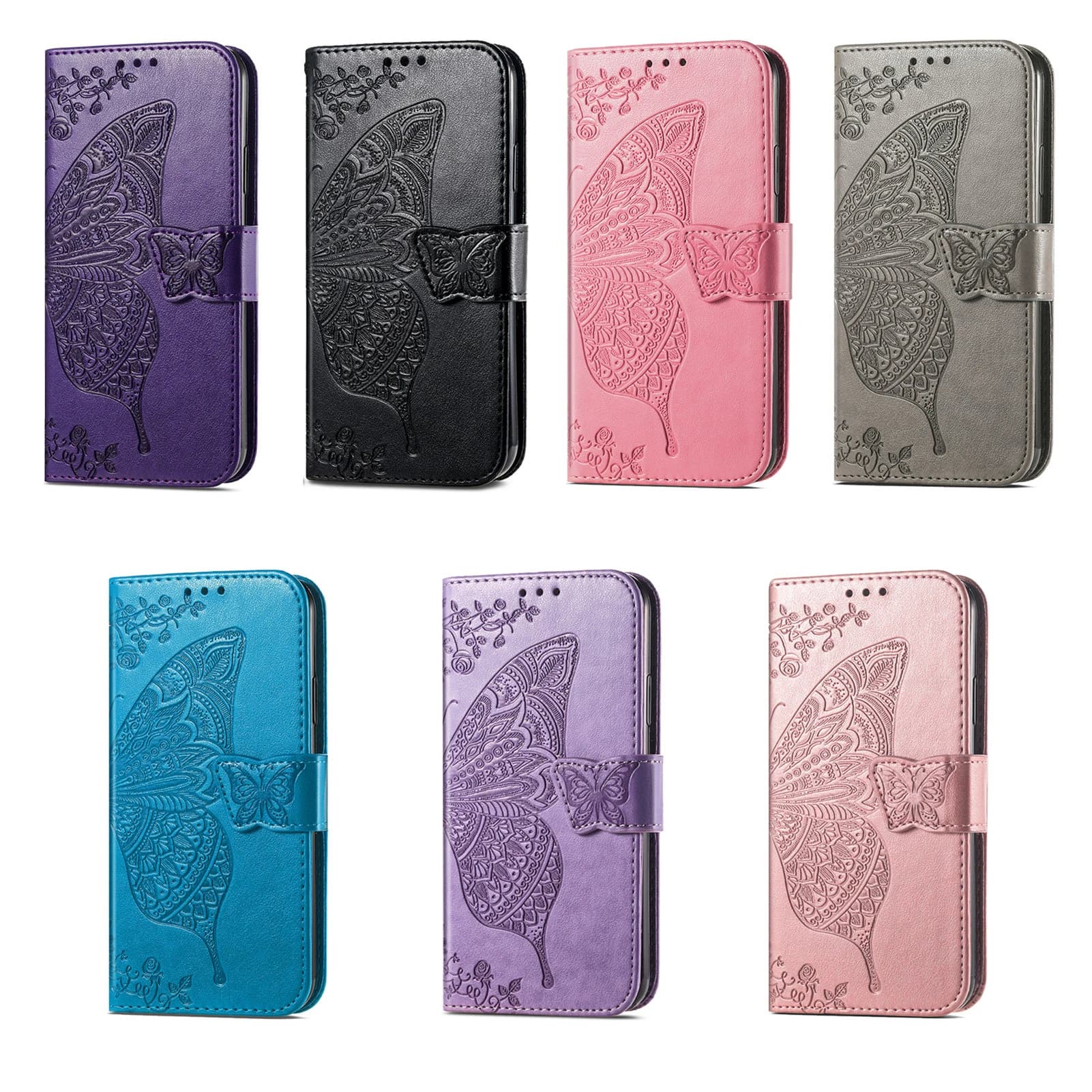 Custodia a portafoglio in pelle goffrata a farfalla per Realme Narzo N53 N63 50 5G, con porta carte e cover a libro