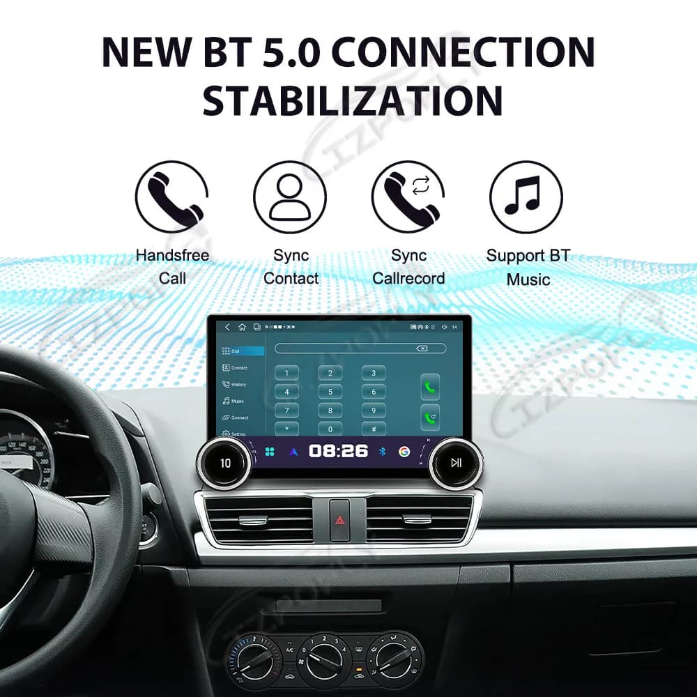 Lizpofly Autoradio da 11,5 Pollici Aggiornata per Mazda 3 2010–2015 con Carplay Wireless e Android Auto, Touchscreen e Navigazione GPS