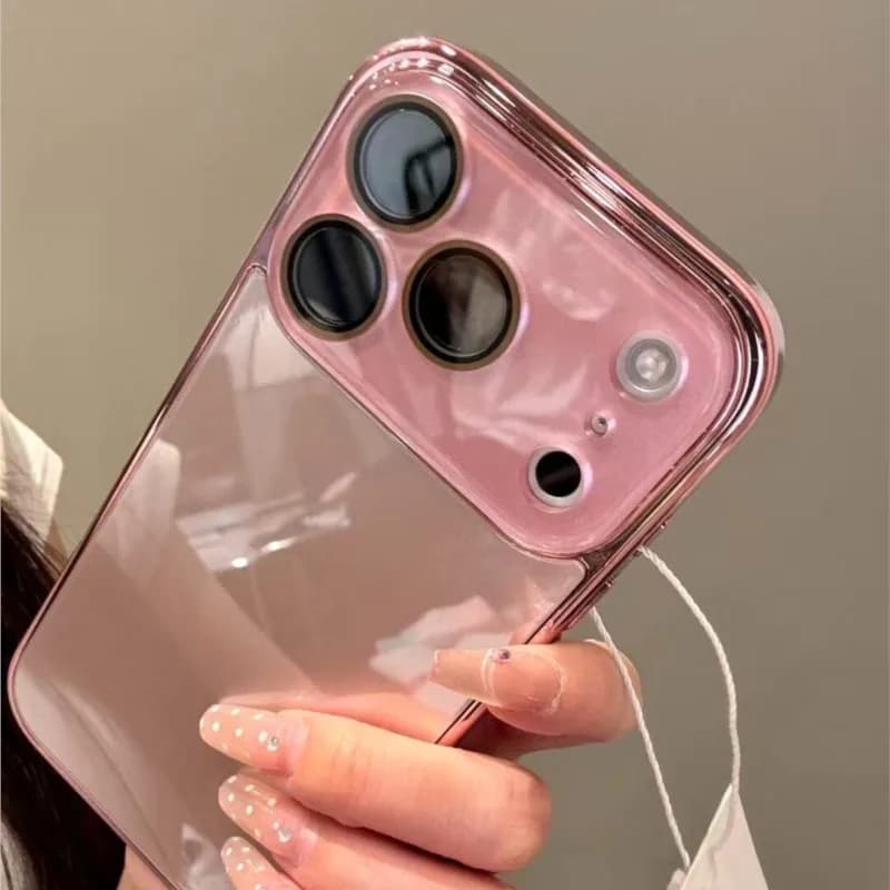 Custodia protettiva per fotocamera in vetro temperato di lusso per iPhone 17 16 15 14 13 12 Pro Max Placcatura paraurti Cover posteriore rigida antiurto