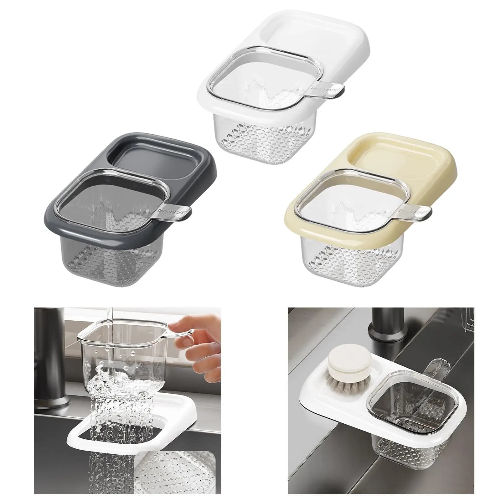Kitchen Drain Basket Suction Cup Sink Organizer Food Waste Strainer Holder for Easy Home Cleaning