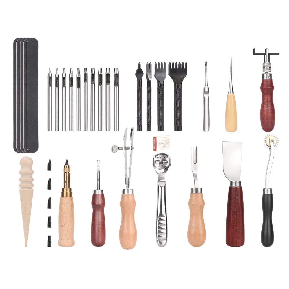 Leather Craft Tool Set Leather Manual Sewing Tool Kit Slotting Punching Thinning Machine Leather Craft Accessories