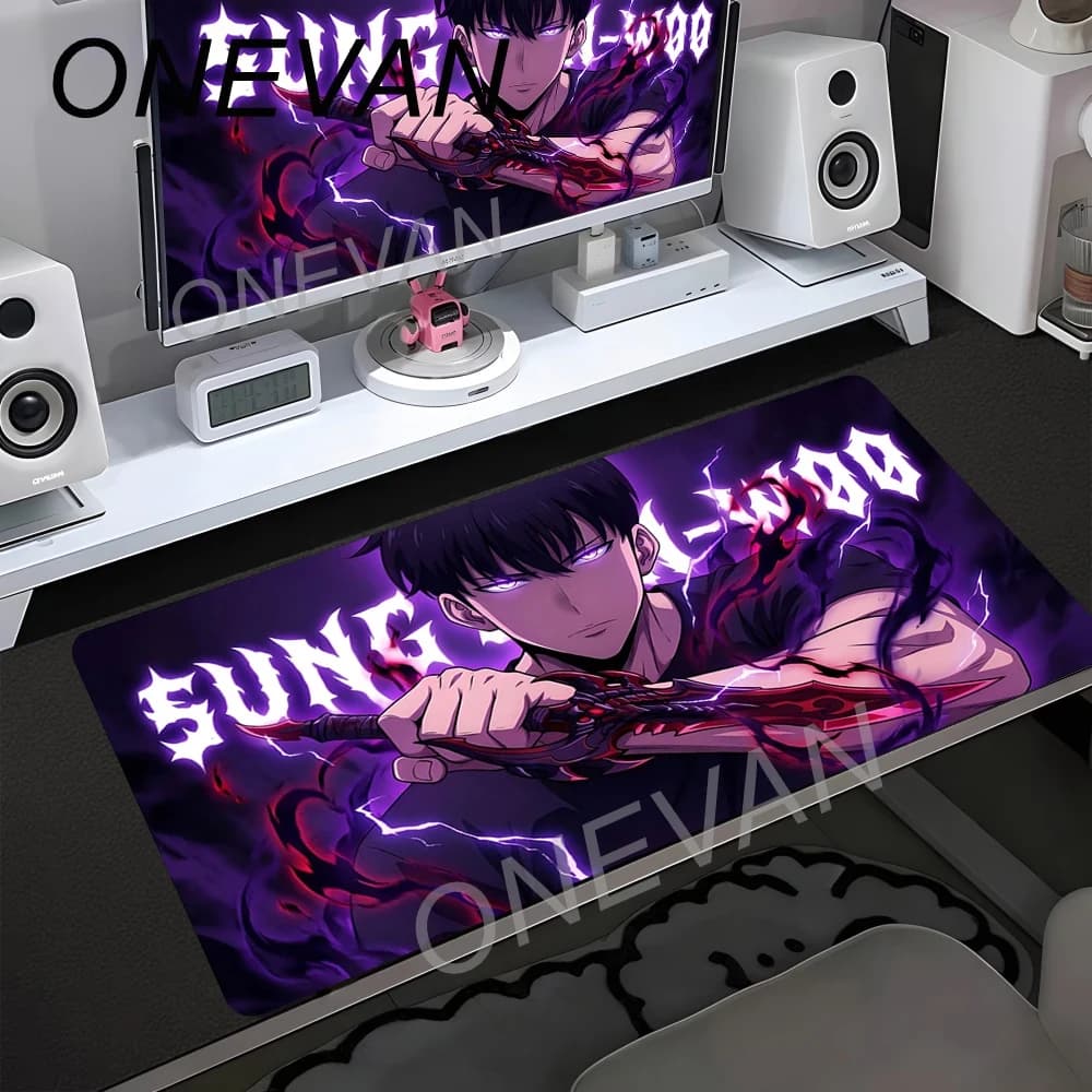 Large Gaming Mouse Pad XXL Anime Solo Leveling Desk Mat Office Computer Keyboard Accessories Mousepad Rubber Non-slip Table Mat
