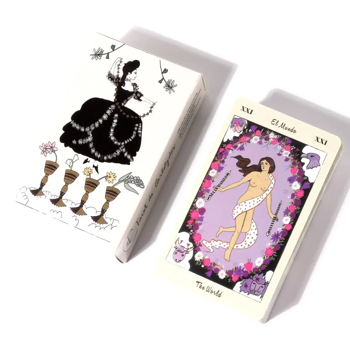 Tarocchi De Carlotydes Carte Poker Formato Divinazione Fortune Telling Tarocchi Mazzo Amico Festa Intrattenimento Gioco da tavolo 10.3*6 cm