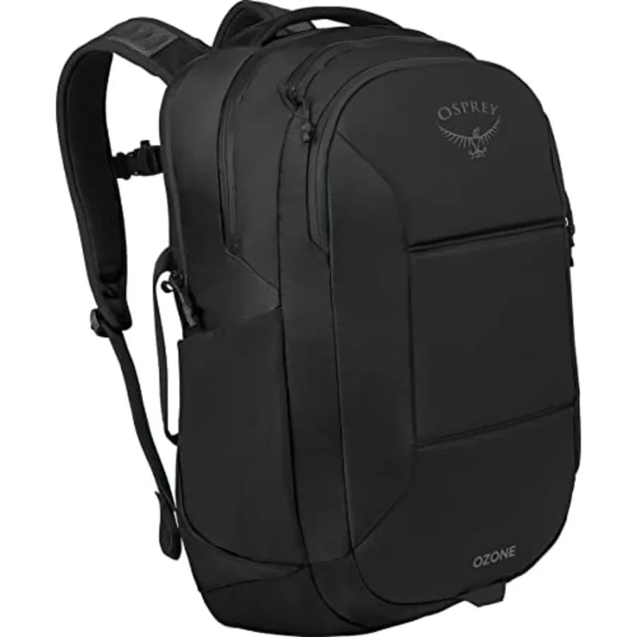 Zaino per Laptop Ozone 28L Nero per Lavoro e Viaggi, Materiale in Poliestere Resistente, Design Nero Elegante con Imbottitura Extra e Multiuso