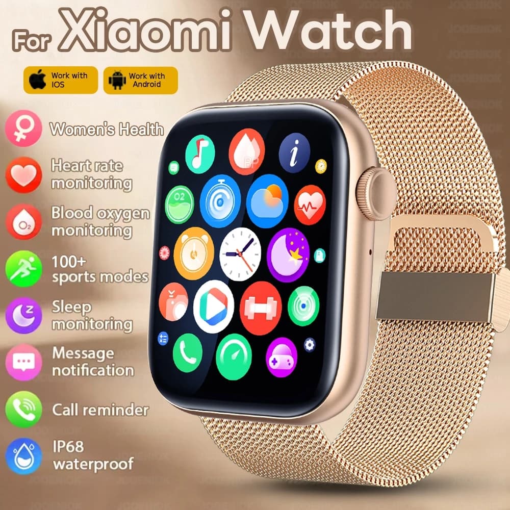 New Smartwatch 2025 for Women, GPS, Bluetooth Calls, Cardiac Frequency Monitoring, Health Bracelet, 100+ Sport, Waterproof, Smartwatch for Men