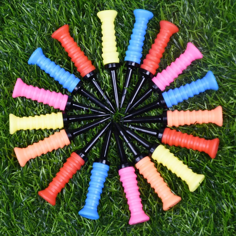 5 Colors Flexible Elastic Golf Tees Soft Rubber Limit Design Plastic Golf Ball Support