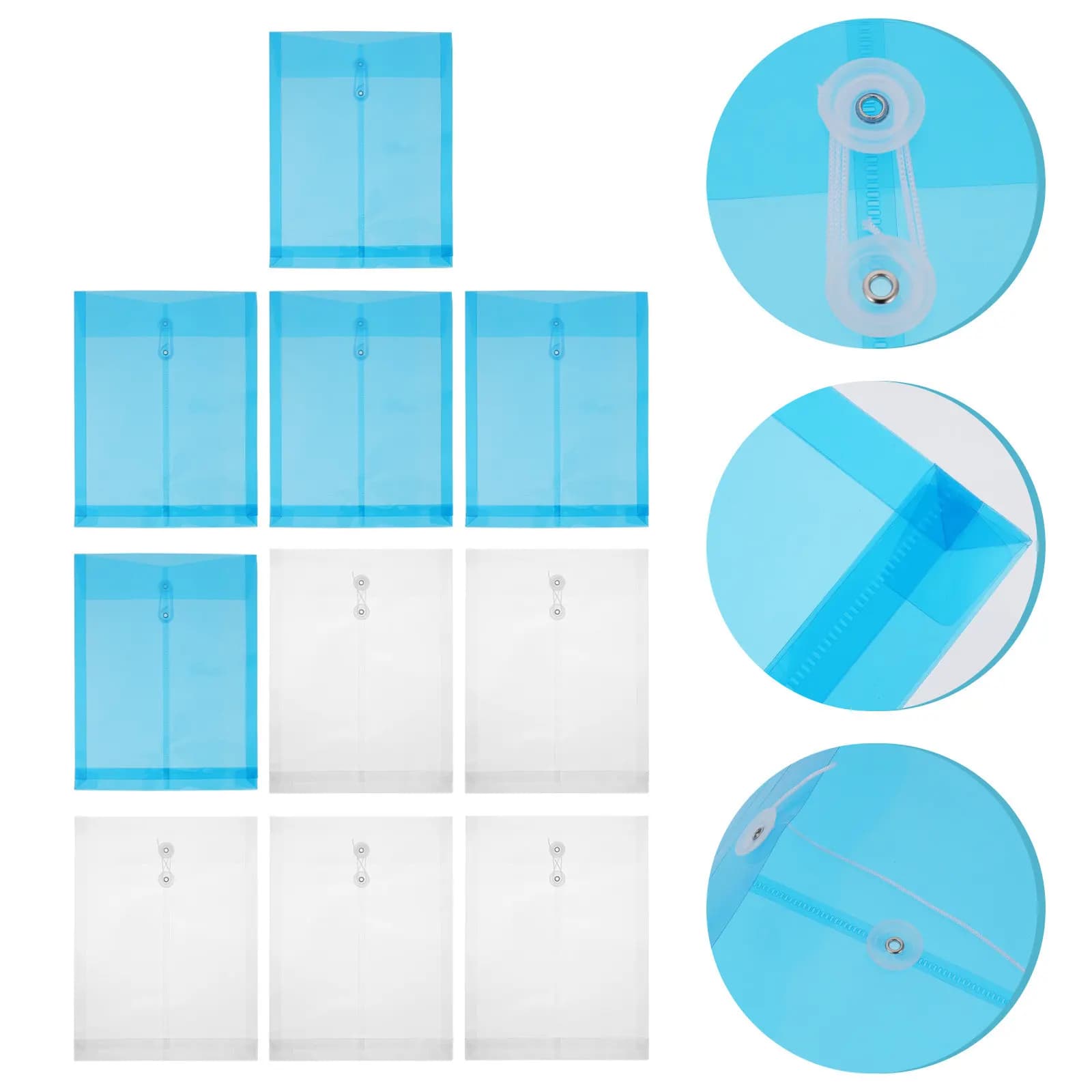 Set di 1 Cartella Portadocumenti A4 in PVC Trasparente con Chiusura a Fibbia, Ampio Spazio per Appunti, Documenti, Test, Carte, per Uso in Classe e Ufficio