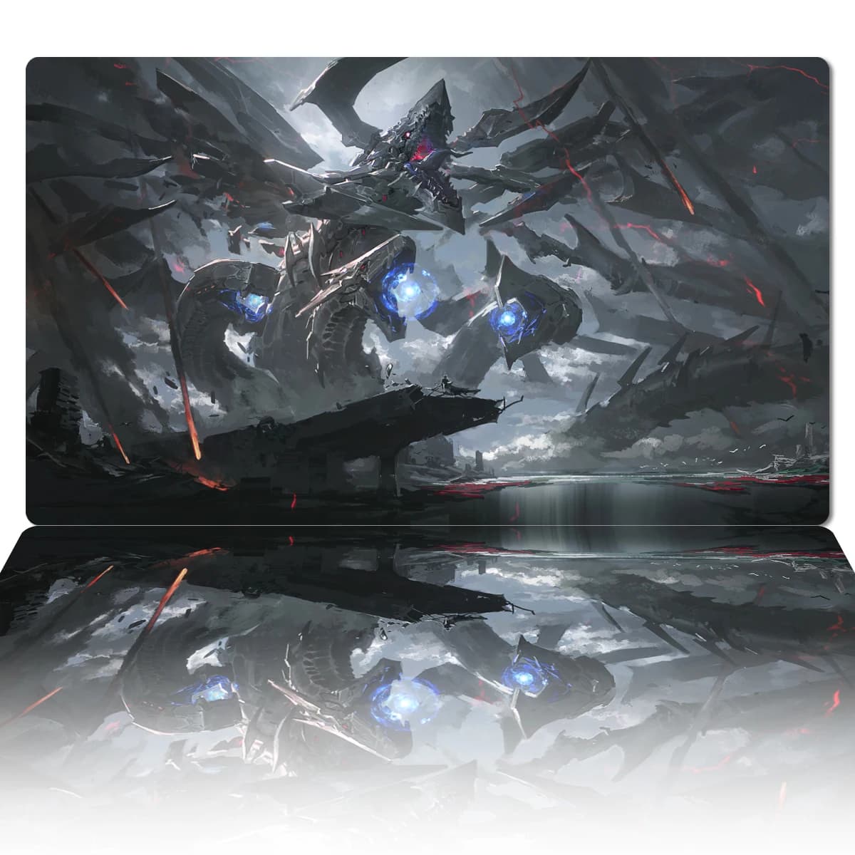 YuGiOh Cyberdark End Dragon Playmat TCG CCG Mat Tappetino da gioco da tavolo Tappetino da gioco per carte collezionabili Tappetino per mouse anime Zoni Borsa gratuita 600x350x2mm