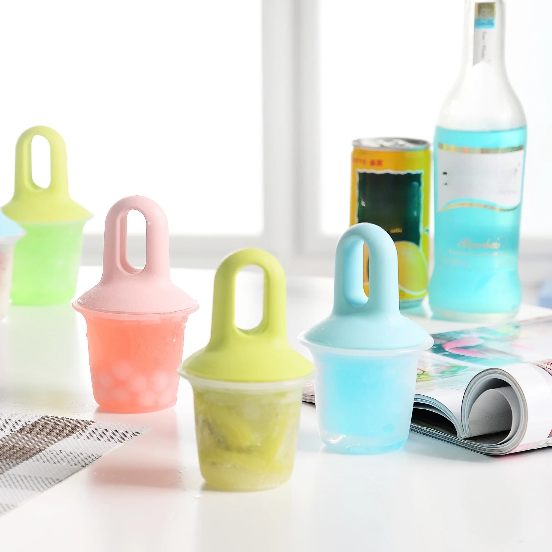 Popsicle Molds Easy Release Ice Popsicle Maker Homemade Ice Cream Molds Reusable Silicone Freezer Tray Summer Kitchen Tool