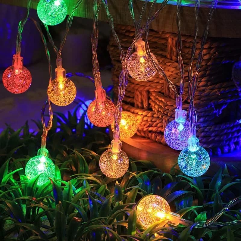 Stringa di luci a sfera di cristallo a bolle - Lucine a LED alimentate tramite USB/alimentate a batteria per matrimoni, Natale, feste e decorazioni per la casa
