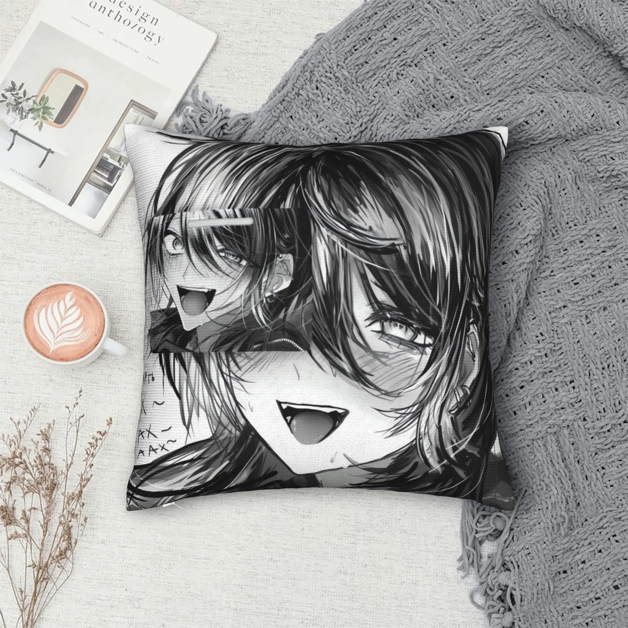 Pillow Case Anime K-Kasurich-H Square Pillow Cover For Sofa Home Decor Retro Trendy Pillowcases