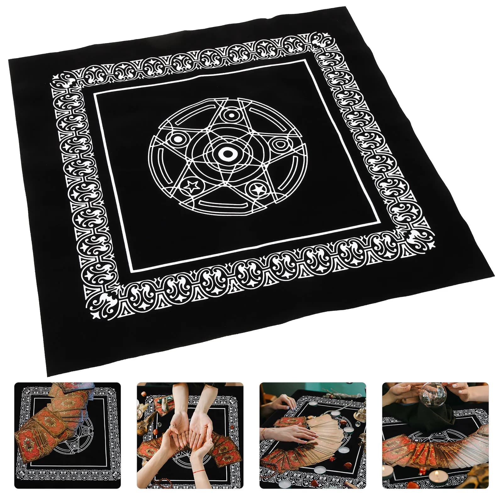 Tovaglia per carte dei Tarocchi, 1 pezzo, lavorazione squisita, design pieghevole per rituali di divinazione, tessuto decorativo per altare sacro, per interni