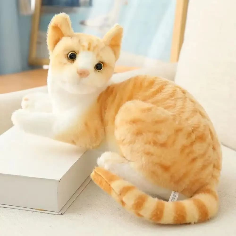 Big Eyes Lying Down Cat Fluffy Stuffed Cute Animal Standing Tabby Cat Siamese Cat Pillow Valentine's Day Gifts