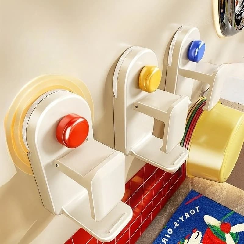 Gancio a ventosa per riporre oggetti in bagno, organizer salvaspazio per lavabo, senza fori.