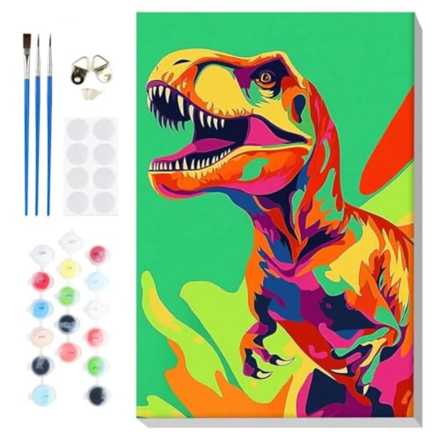 Framed Cartoon Paint by Numbers for Beginners, Paint by Numbers for Ages 8-12, Paint by Number Kits on Canvas, DIY Acrylic Numb
