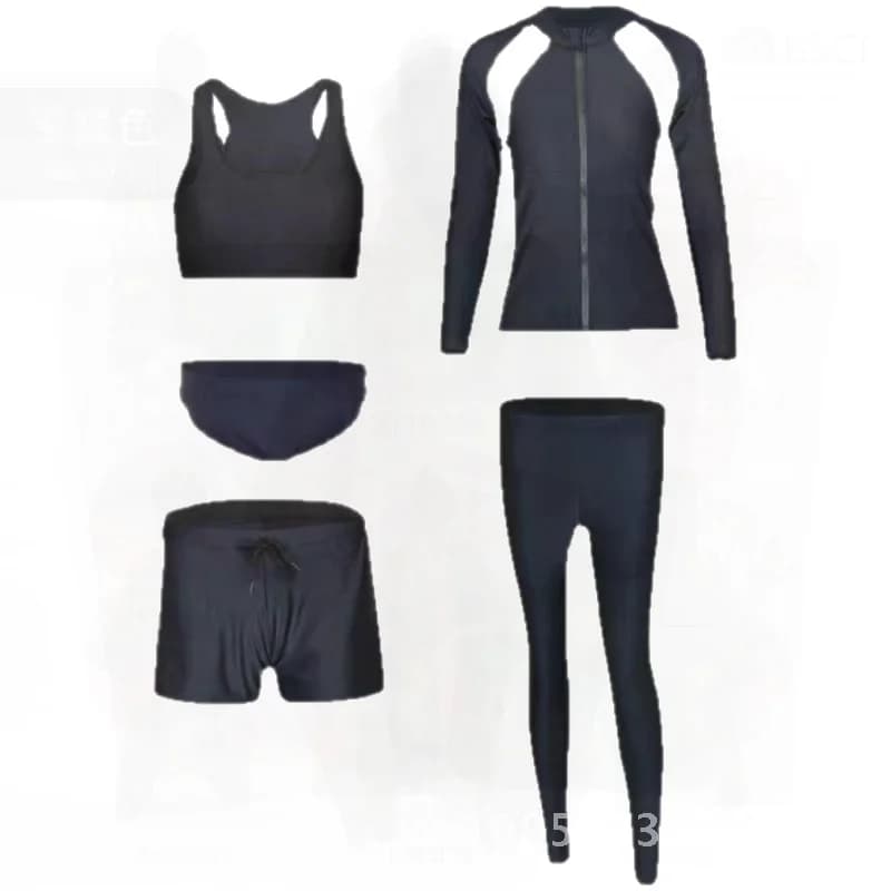 Muta da sub per coppia in stile coreano, poliestere ad asciugatura rapida, copertura della carne, surf, costume da bagno diviso per immersioni tardive per adulti in solido