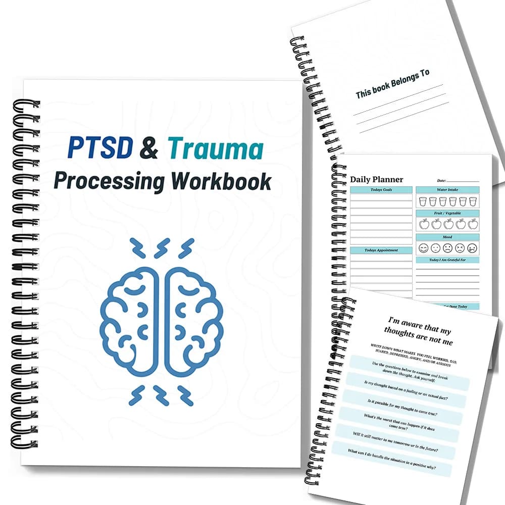 1PC Comprehensive PTSD & Trauma Processing Workbook: Diario professionale per la salute mentale per sopravvissuti al trauma e terapisti, ideale