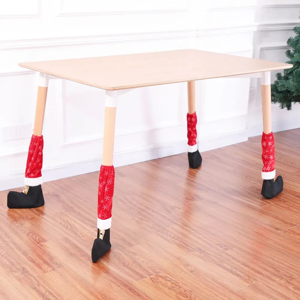 4 Pezzi Protezioni per Gambe di Sedie a Forma di Fiocco di Neve, Coprigambe per Tavoli, Protezioni Natalizie per Pavimenti, Coperture per Mobili, Riduzione Rumore e Graffi, Facili da Applicare