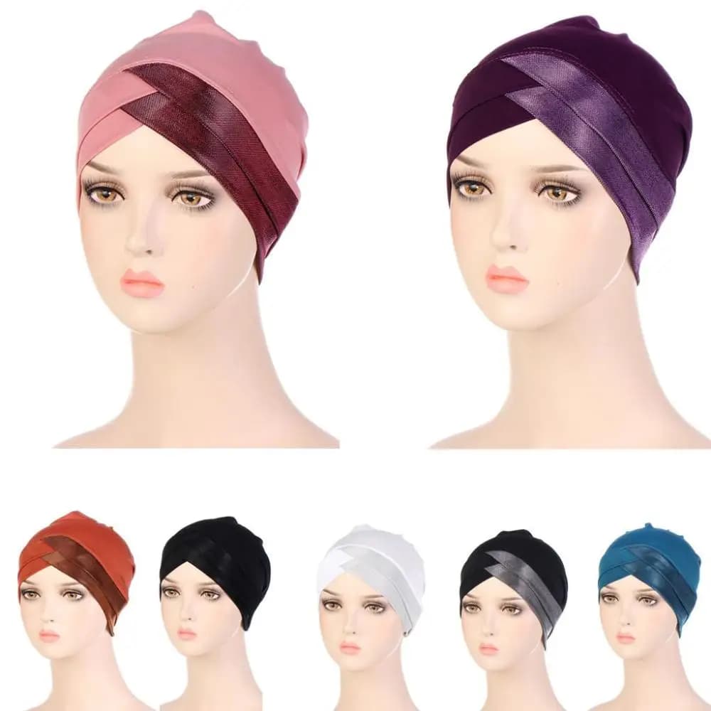 Copricapo Elastico per Perdita di Capelli, Turbante, Cappello Hijab, Berretto per Chemioterapia, Cappello Beanie