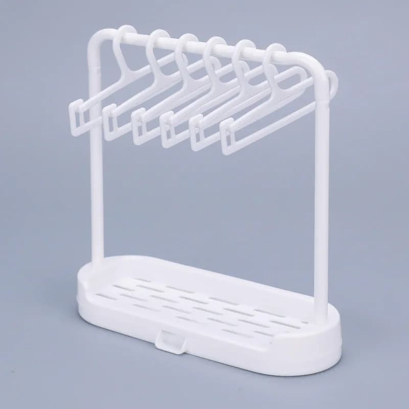 Espositore per vestiti per bambole adatto per 10-20 cm BJD Labubu Peluche Appendiabiti Supporto per riporre Armadio per accessori per bambole