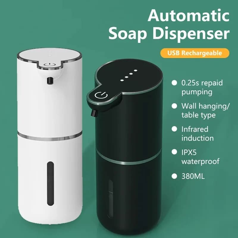 Dispenser di Sapone Automatico Senza Contatto con Display Luminoso, Pompa Elettrica per Detergente Liquido in Schiuma, Sensore a Infrarossi Intelligente per Bagno