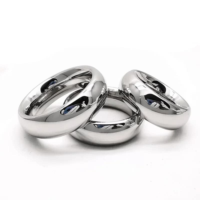 Stainless Steel Scrotum Lock Bondage Cock Ring Weight Training Penis Ring Heavy Duty Ball Stretcher SexToys for Manexerciser