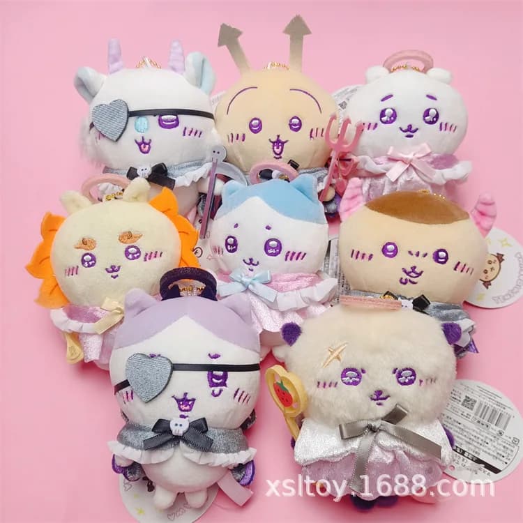 Simpatico Portachiavi Decorativo Chiikawa Serie Demone e Angelo, Ciondolo per Borsa, Regalo per Ogni Occasione, Articolo Disponibile per la Festa di Ognissanti