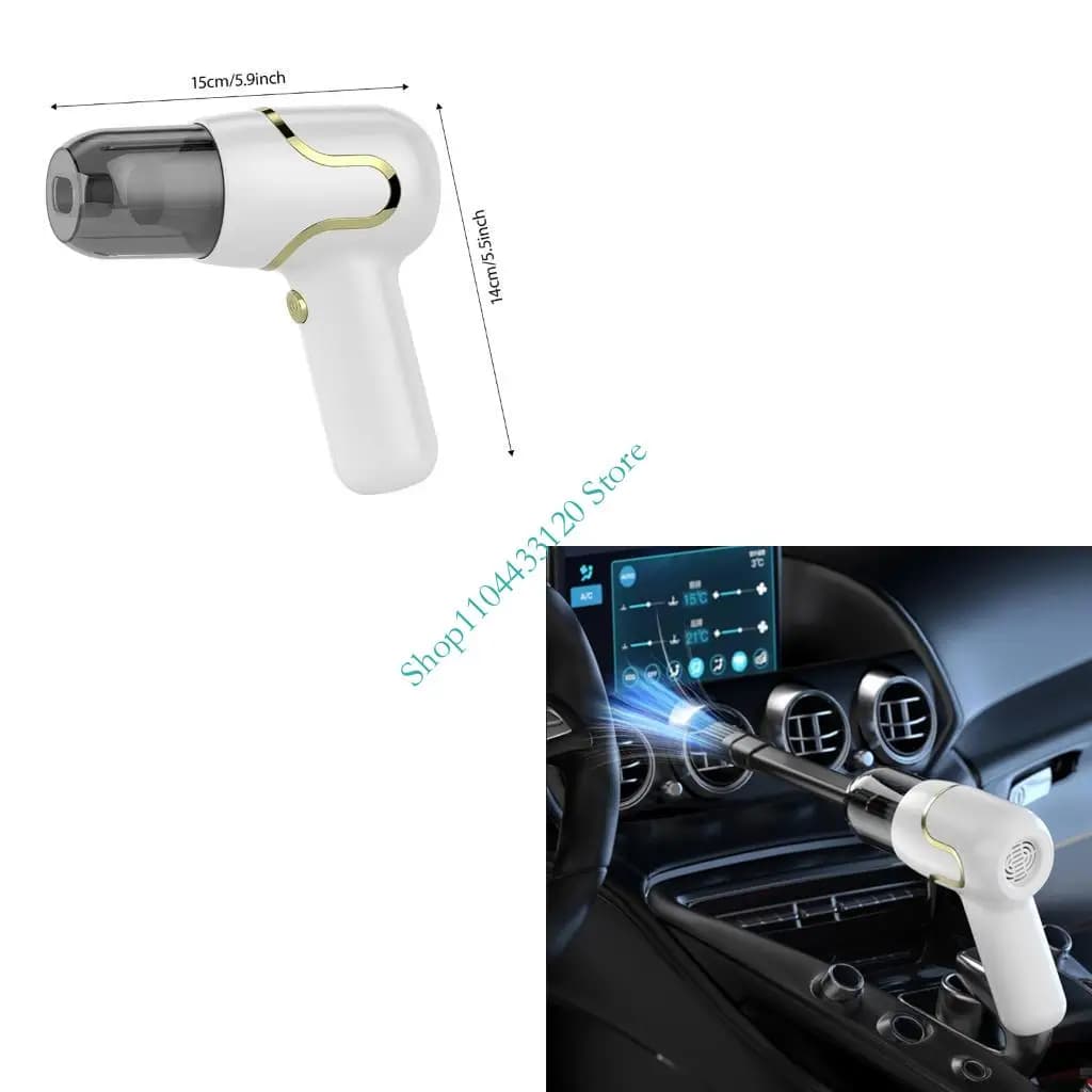 0XXD Aspirapolvere per auto elettrica con batteria da mAh Pulizia continua 30 minuti per interni automobili mobili