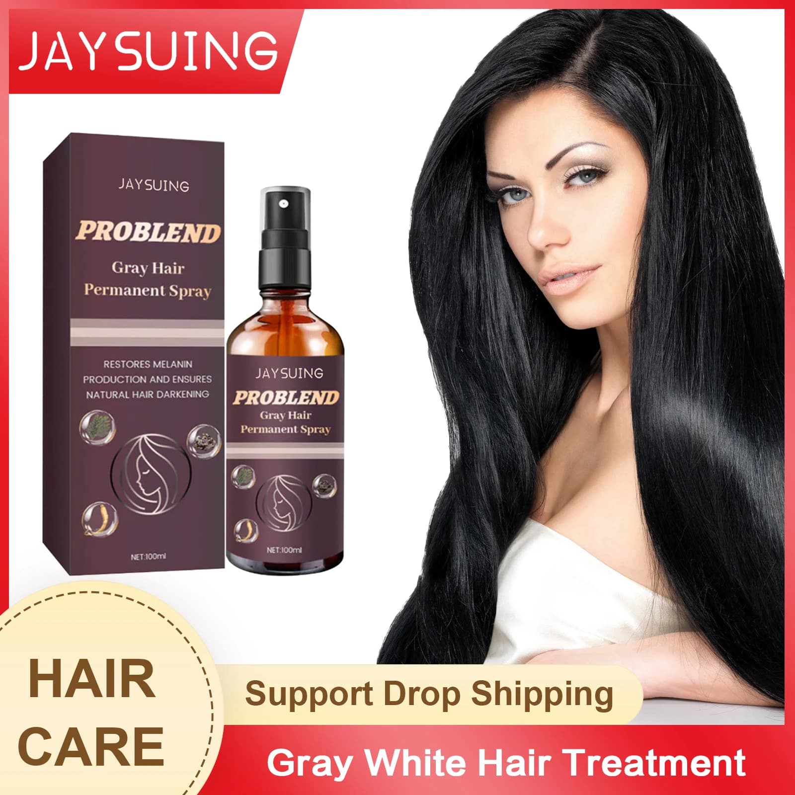 Spray oscurante per capelli Anti capelli grigi da bianco a nero riparazione di colore naturale idratante cuoio capelluto nutrire olio essenziale danneggiato crespo
