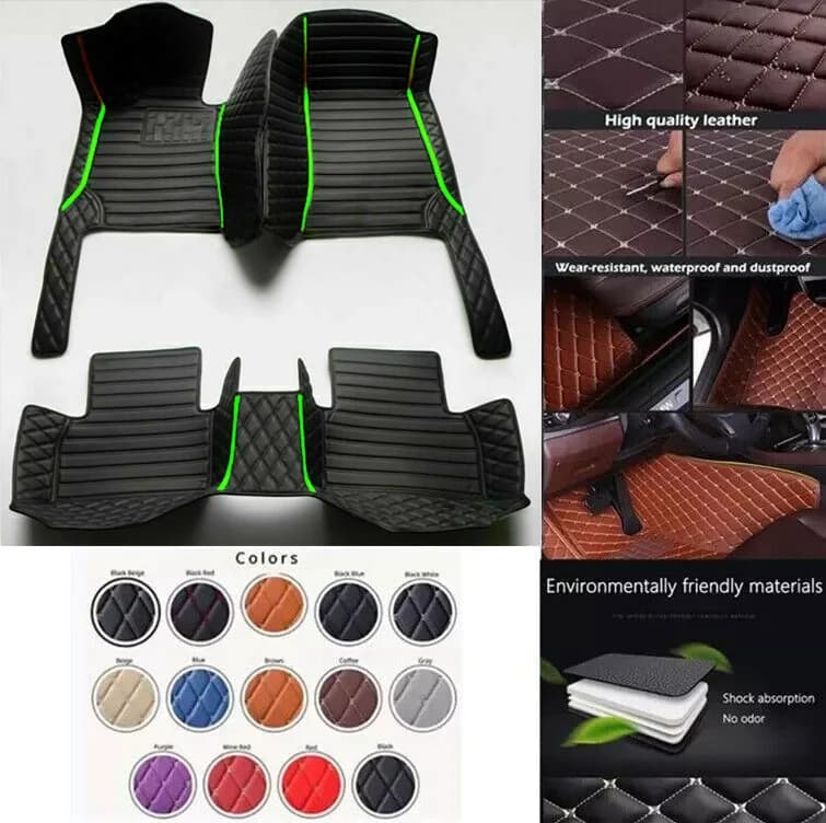 3D PU-leather Waterproof Custom Car Floor Mats For Skoda Rapid Auto Carpets Coche Accessorie Liners