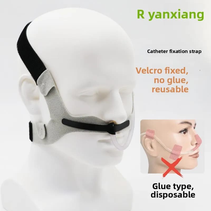 Supporto Elastico Regolabile per Tubo Nasale con Velcro a Sgancio Rapido, Cinghia di Sicurezza per Tubo dell'Ossigeno per Pazienti Allettati