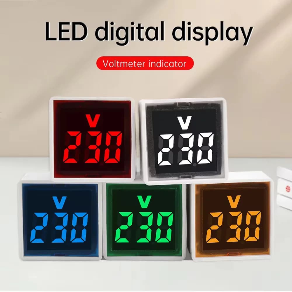 Digital AC Voltmeter Indicator, Digital Voltmeter, No Wiring Required, Euro Plug, Voltage Measurement Range 50 ~ 500V