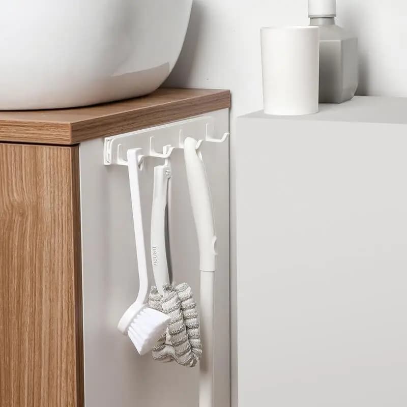 Appendiabiti da cucina appendiabiti scorrevole a parete appendiabiti per utensili su rotaia Non forato per cappotti accappatoio dietro la porta