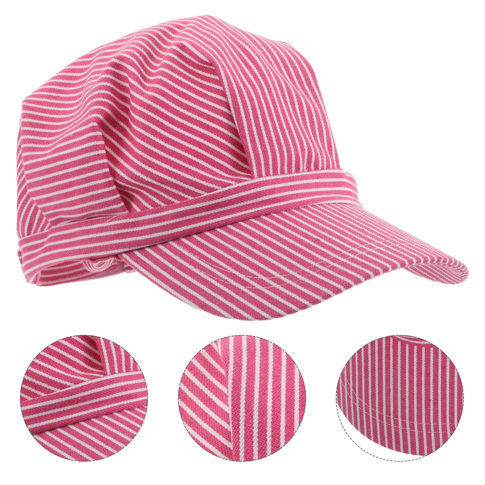 Railway Conductor Hat Adjustable Stripe Octagonal Railroad Hat Adult Unisex Train Engineer Cap for Halloween Dressup