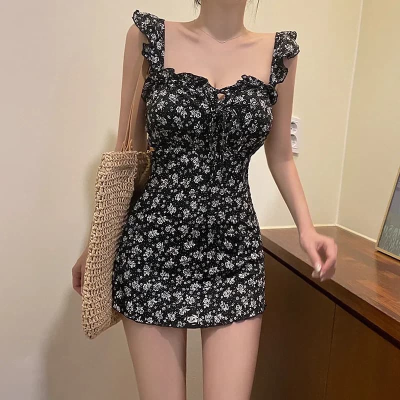 2022 nuovo coreano sexy costumi da bagno a vita alta donna stampa costume intero femminile monokini senza schienale costume da bagno costumi da bagno